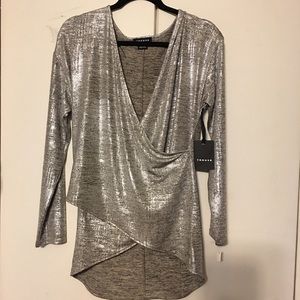 Silver/Black shimmer top